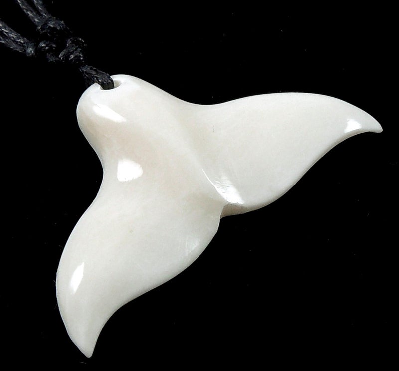 Swimmi Whale Tail Bone Necklace for Women Men  Hand Carved Bone Whale Tail Necklace Necklace Handmade Maori Lucky Whale Tail Bone Jewelry DA378 - Image 2